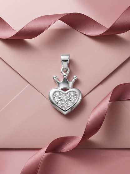 SYLVEXIA 925 Sterling Silver Delicate Heart CZ Pendant for Women