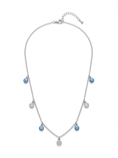 SYLVEXIA 925 Sterling Silver Evil Eye Charm Necklace for Women