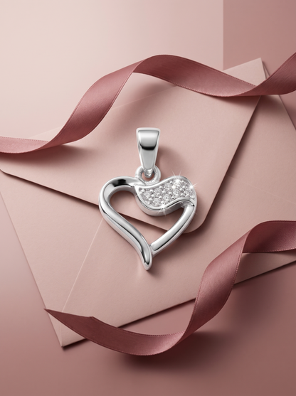 SYLVEXIA 925 Sterling Silver Dainty Heart CZ Pendant for Women