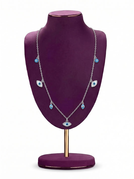 SYLVEXIA 925 Sterling Silver Evil Eye Charm Necklace for Women