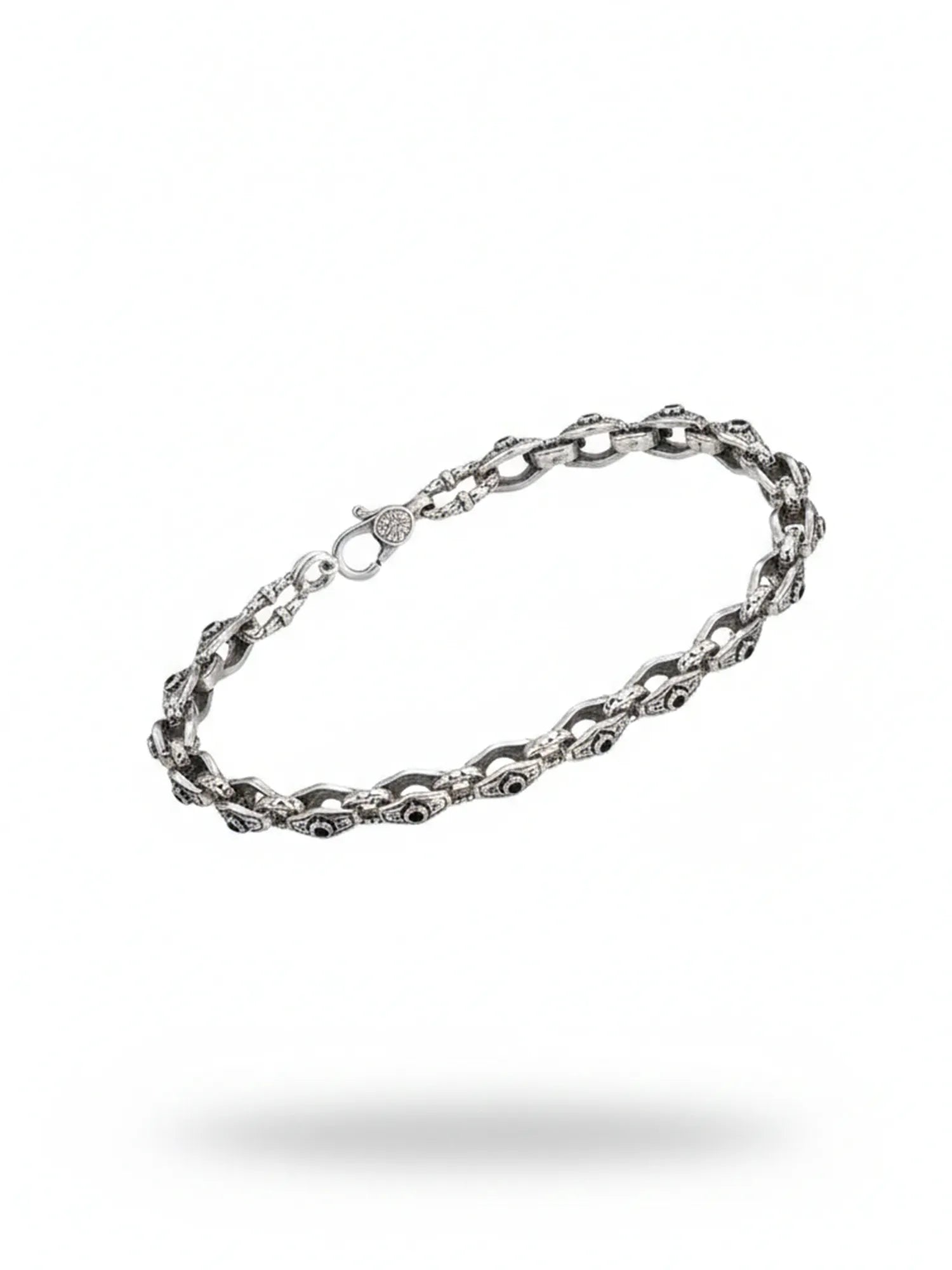 Sylvexia Men’s Silver Designer Link Bracelet