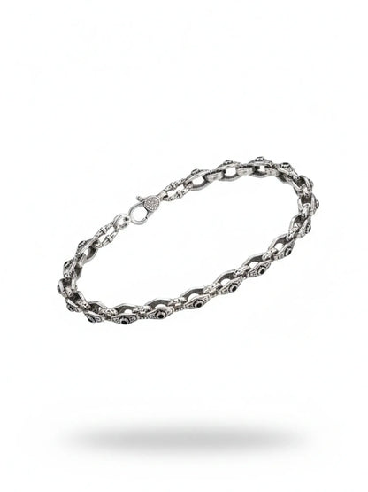 Sylvexia Men’s Silver Designer Link Bracelet