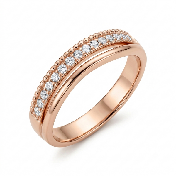 925 Strelling silver Rose Gold Ring For Women