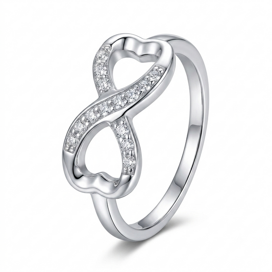 Sylvexia 925 Sterling Silver Infinity CZ Ring for Women