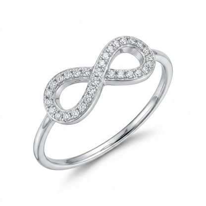 Sylvexia 925 Sterling Silver Infinity CZ Ring for Women