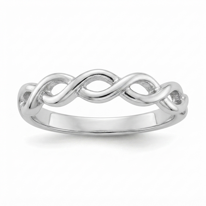 SYLVEXIA 925 Sterling Silver Infinity Twist Ring for Women Minimalist Silver Band