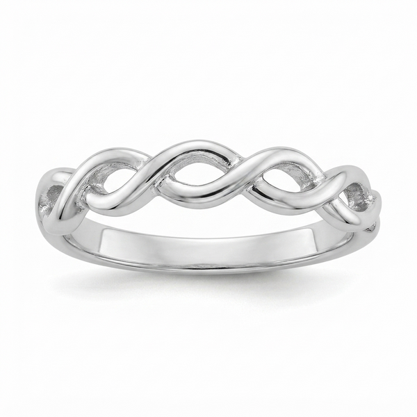 SYLVEXIA 925 Sterling Silver Infinity Twist Ring for Women Minimalist Silver Band