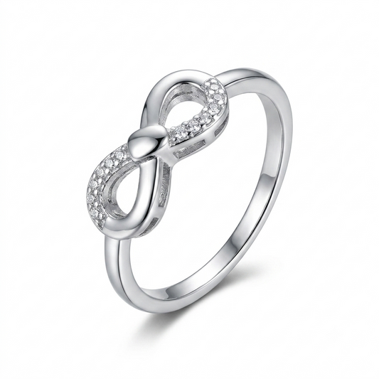 Sylvexia 925 Sterling Silver Infinity CZ Ring for Women