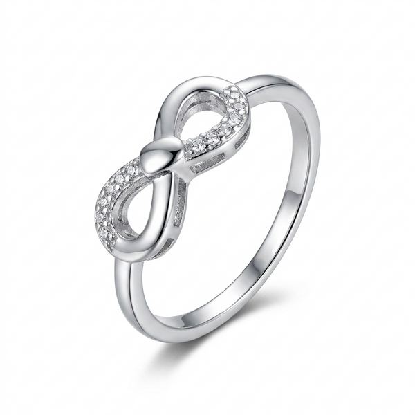 Sylvexia 925 Sterling Silver Infinity CZ Ring for Women