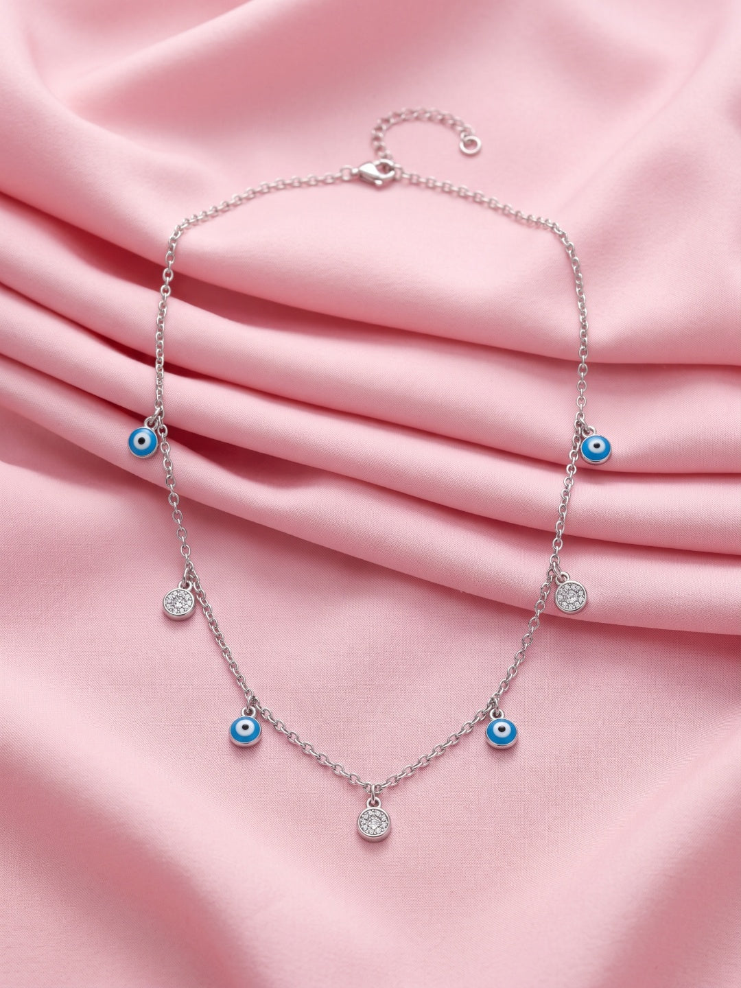 SYLVEXIA 925 Sterling Silver Evil Eye Charm Necklace for Women