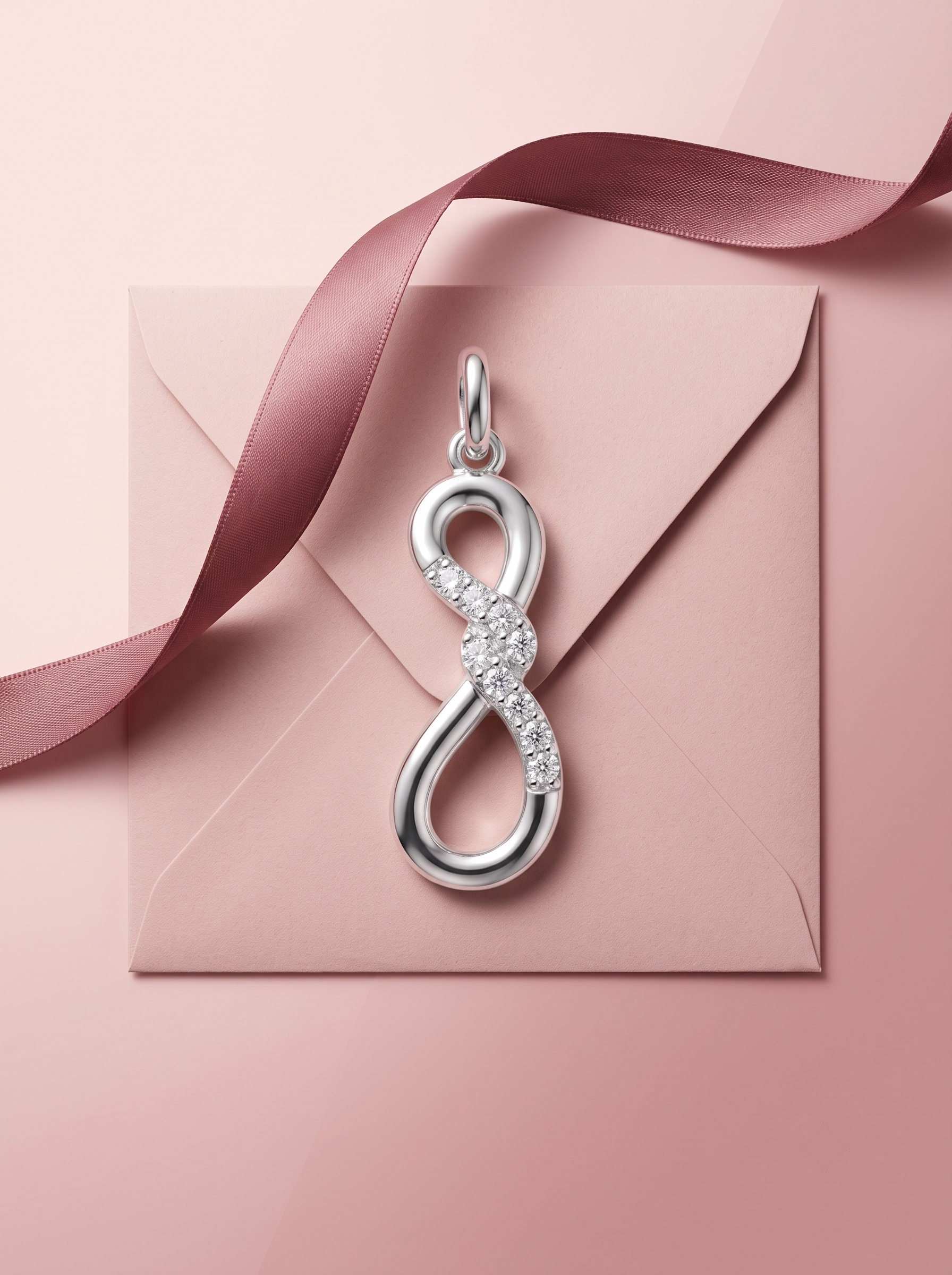 SYLVEXIA 925 Sterling Silver Heart Infinity CZ Pendant for Women