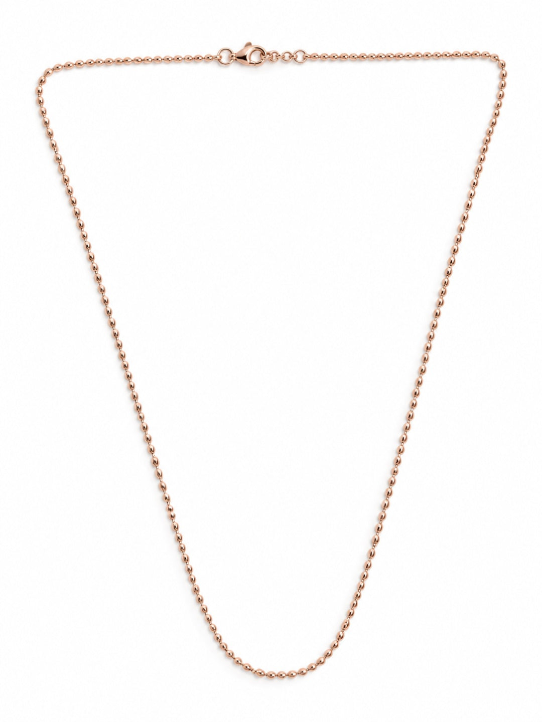 SYLVEXIA 925 Sterling Silver Rope CSYLVEXIA 925 Sterling Silver Rose Gold Ball Chain Necklace with Lobster Clasphain Necklace with Lobster Clasp for Women (Copy)