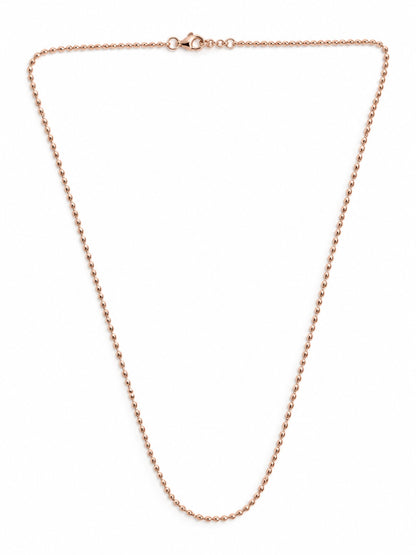 SYLVEXIA 925 Sterling Silver Rope CSYLVEXIA 925 Sterling Silver Rose Gold Ball Chain Necklace with Lobster Clasphain Necklace with Lobster Clasp for Women (Copy)