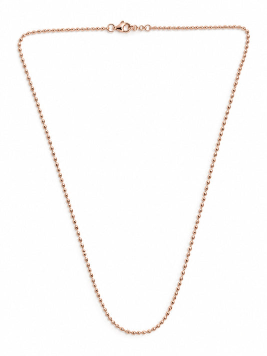 SYLVEXIA 925 Sterling Silver Rope CSYLVEXIA 925 Sterling Silver Rose Gold Ball Chain Necklace with Lobster Clasphain Necklace with Lobster Clasp for Women (Copy)