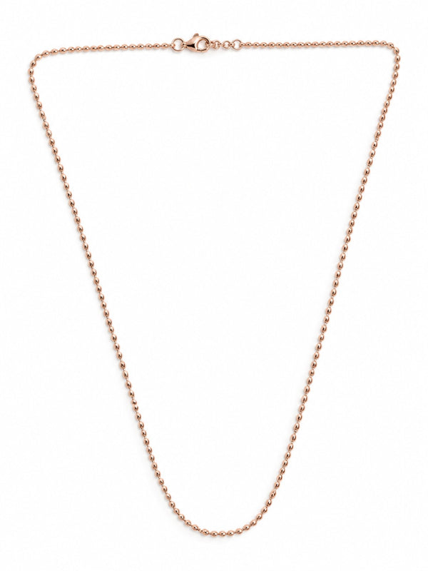 SYLVEXIA 925 Sterling Silver Rope CSYLVEXIA 925 Sterling Silver Rose Gold Ball Chain Necklace with Lobster Clasphain Necklace with Lobster Clasp for Women (Copy)