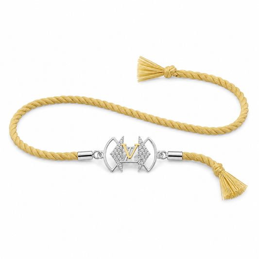 SYLVEXIA 925 Sterling Silver Yellow Thread Designer Rakhi for Brother