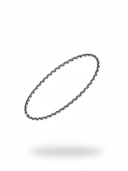 Sylvexia Men’s Silver Rope Chain Bracelet