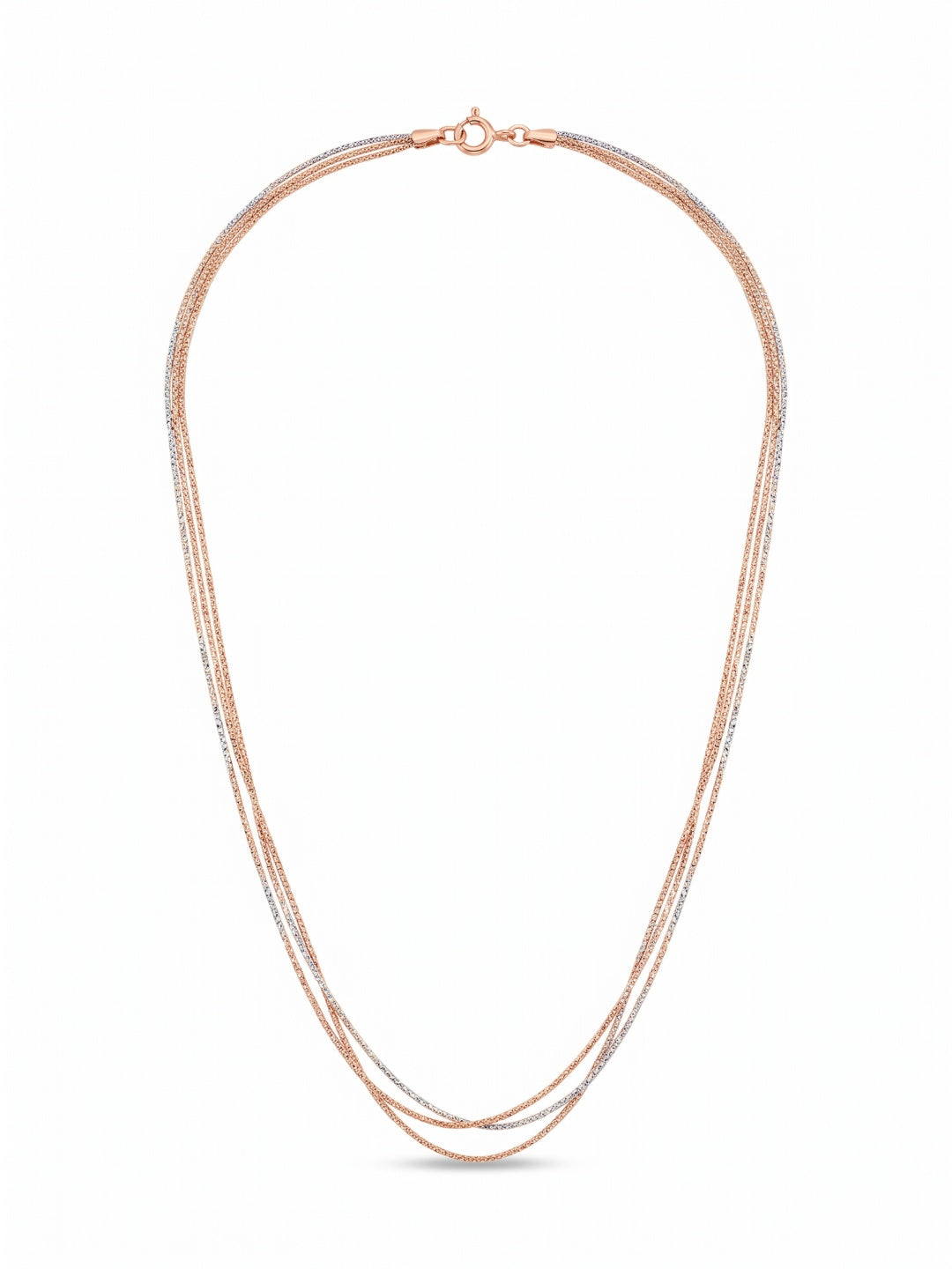 SYLVEXIA 925 Sterling Silver Two-Tone Layered Chain Necklace for Women