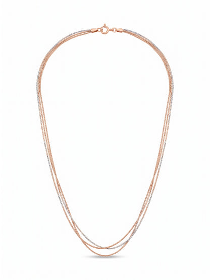 SYLVEXIA 925 Sterling Silver Two-Tone Layered Chain Necklace for Women