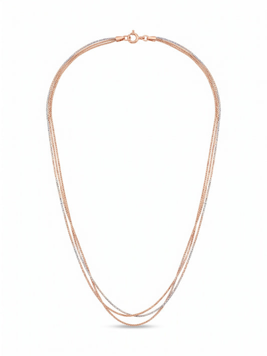 SYLVEXIA 925 Sterling Silver Two-Tone Layered Chain Necklace for Women