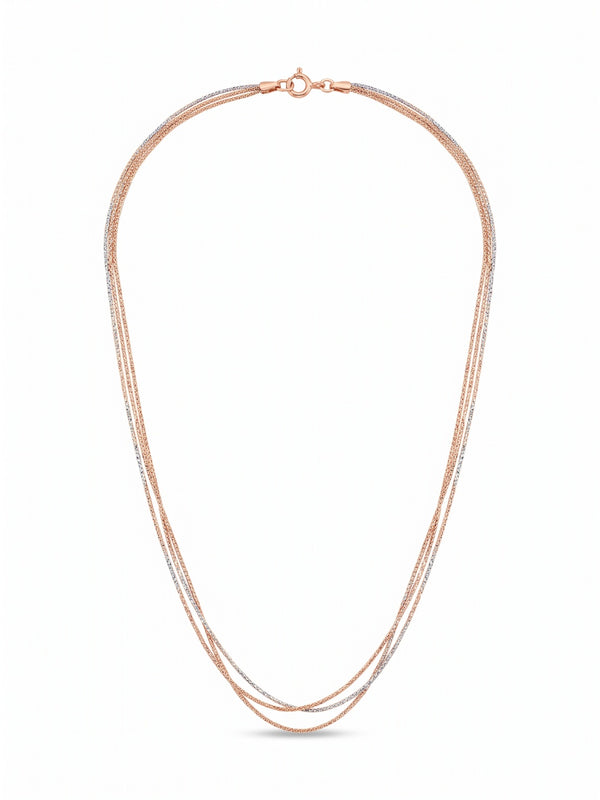 SYLVEXIA 925 Sterling Silver Two-Tone Layered Chain Necklace for Women