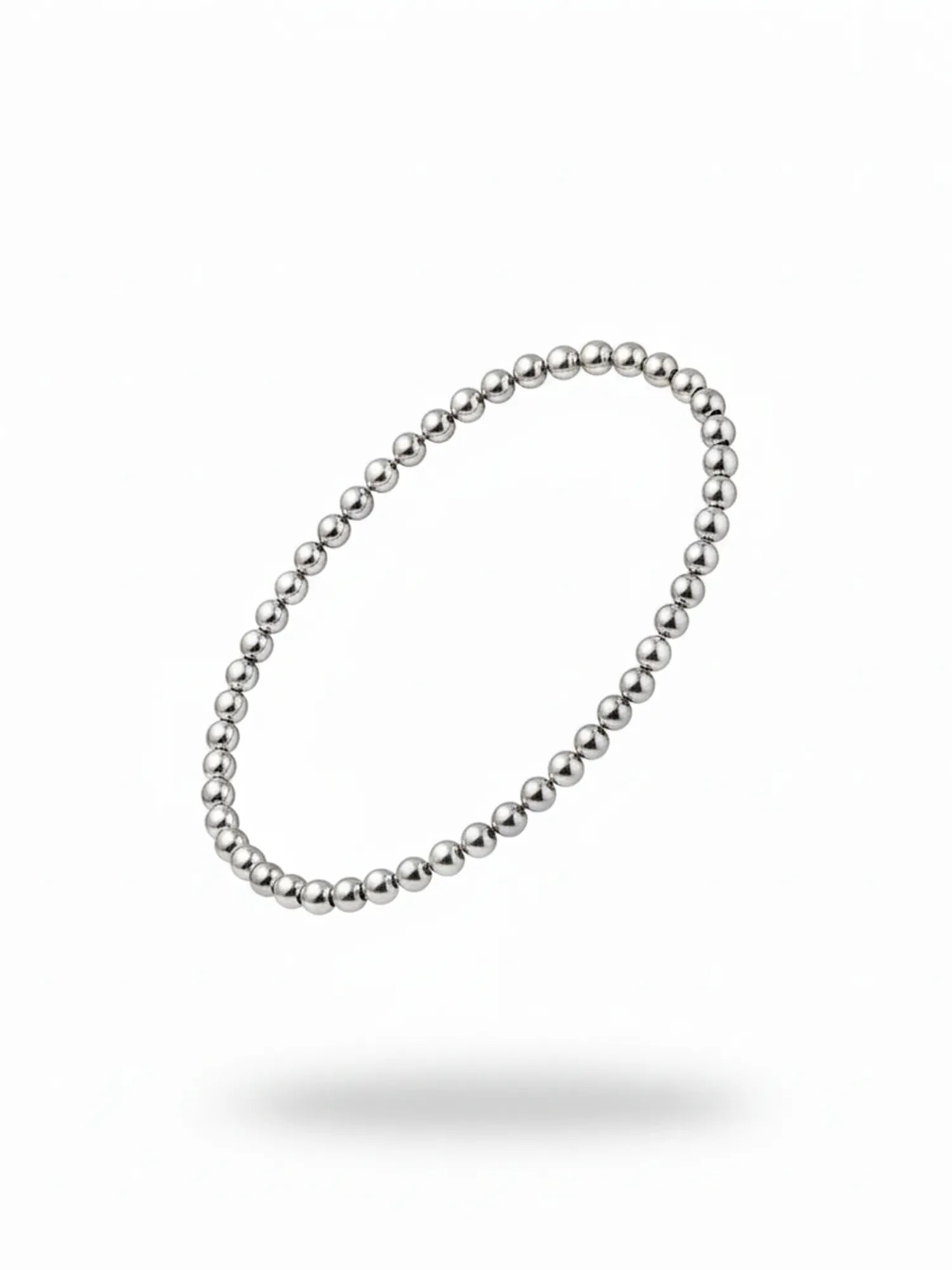 Sylvexia Men’s Silver Beaded Chain Bracelet – Minimal Ball Link Stylish Bracelet