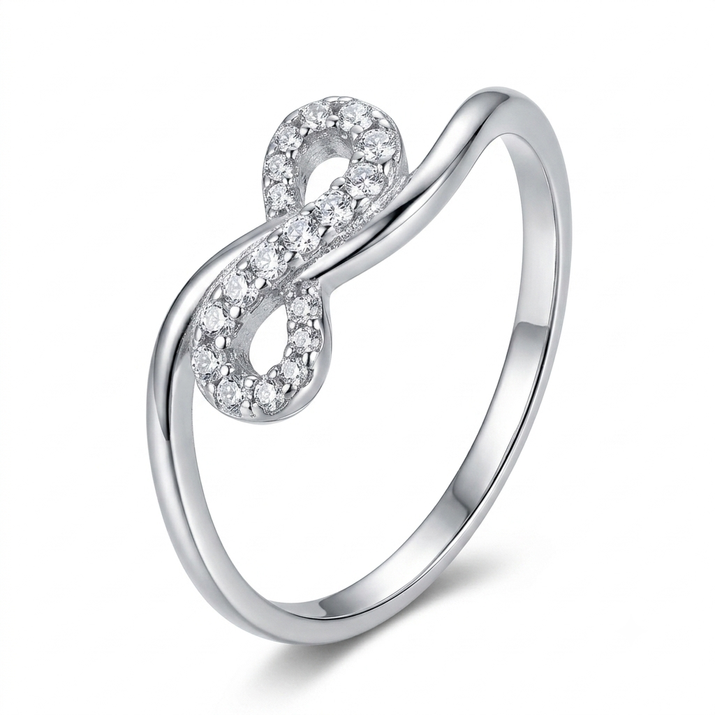 Sylvexia 925 Sterling Silver Infinity Ring for Women