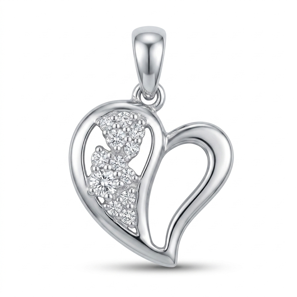 Sylvexia 925 Sterling Silver Heart Pendant for Women