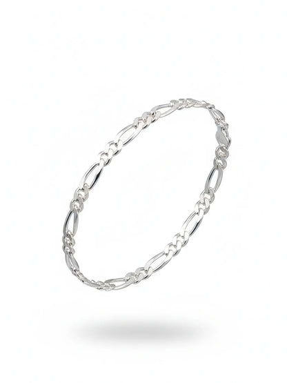 Sylvexia Men’s Silver Dual Link Chain Bracelet