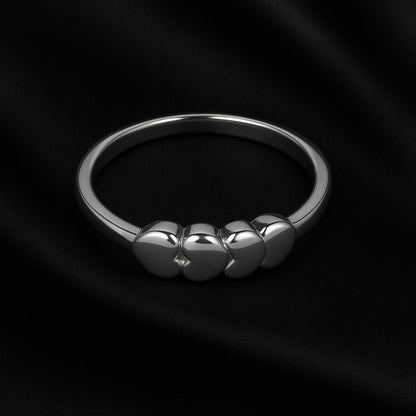 Sylvexia 925 Sterling Silver Triple Heart Ring for Women