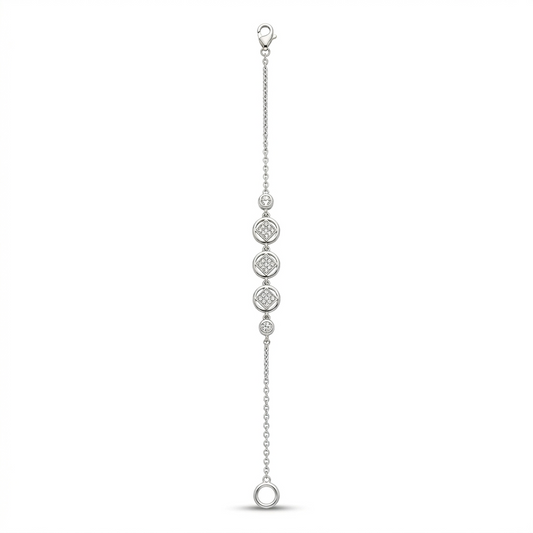 SYLVEXIA 925 Sterling Silver Geometric CZ Bracelet for Women