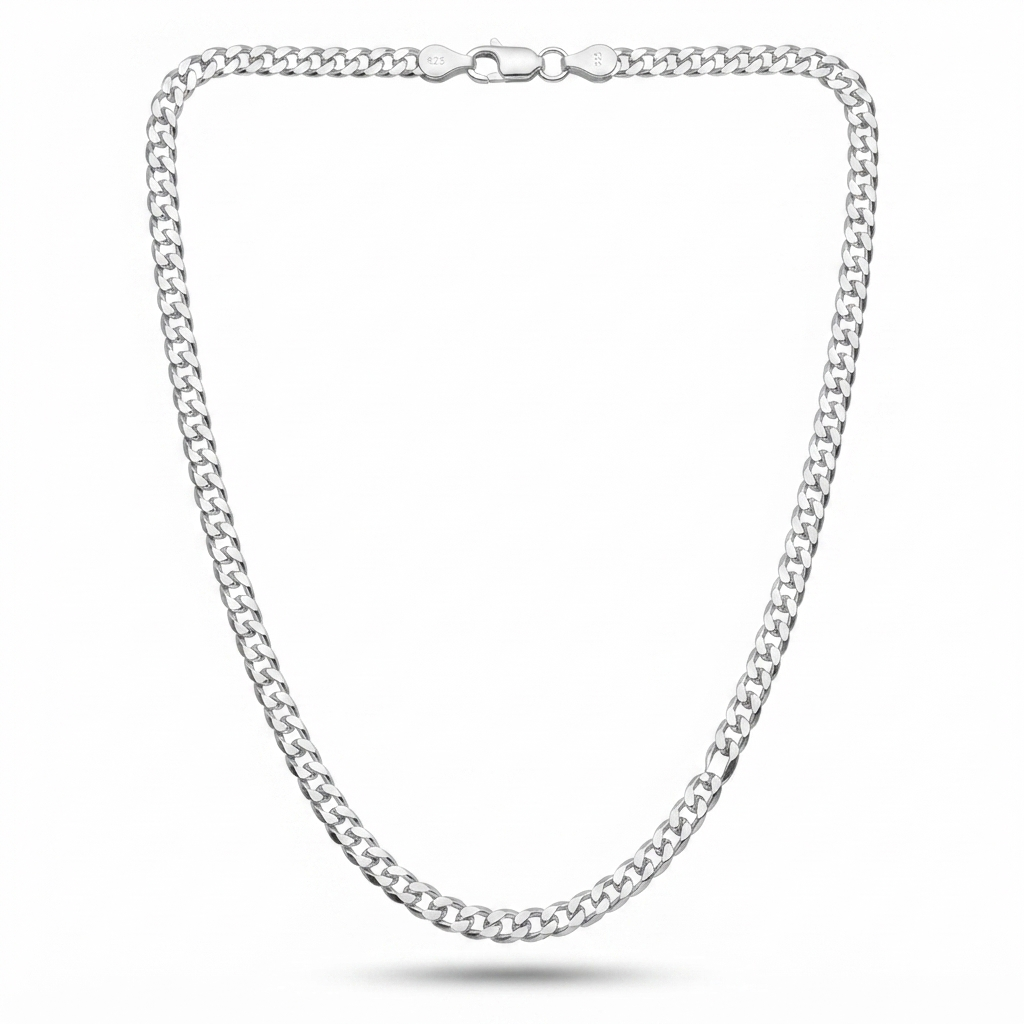 SYLVEXIA 925 Sterling Silver Curb Chain Necklace for Kids | Unisex Children's Chain