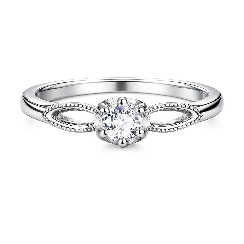 SYLVEXI 925 Sterling Silver Solitaire Ring with CZ Stone for Women
