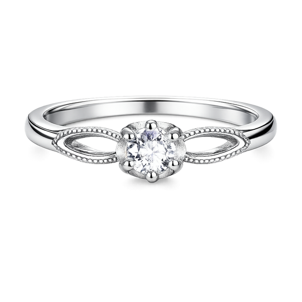 SYLVEXI 925 Sterling Silver Solitaire Ring with CZ Stone for Women