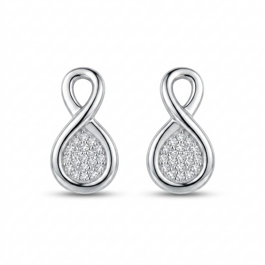 SYLVEXIA 925 Sterling Silver Infinity Stud Earrings for Women