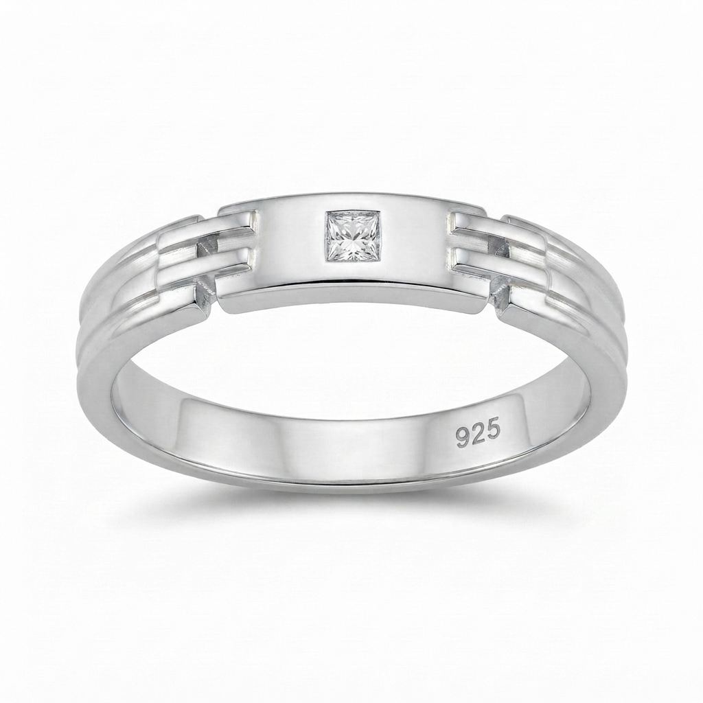 SYLVEXIA 925 Sterling Silver Minimalist Ring for Women & Girls