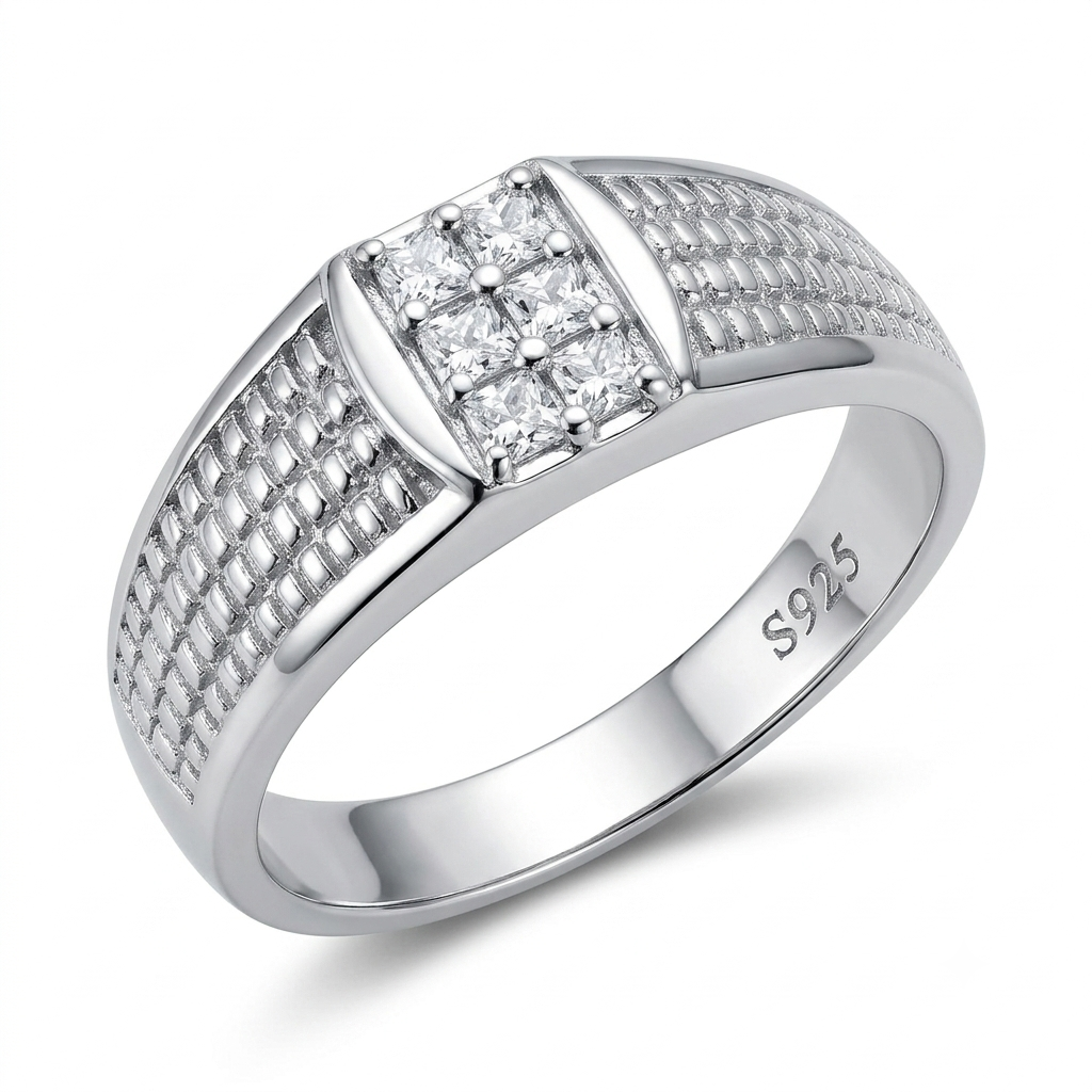 SYLVEXIA 925 Sterling Silver Cluster Ring for Women
