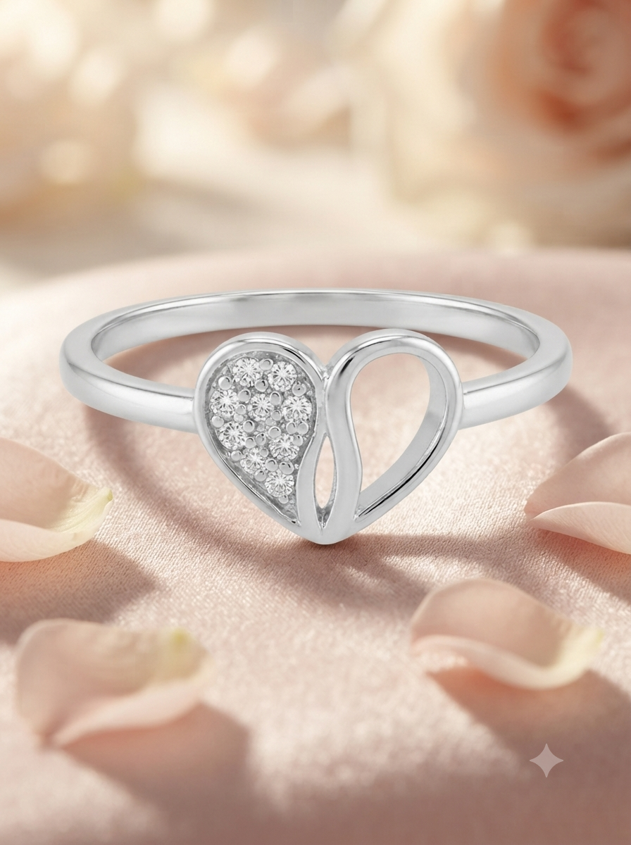 SYLVEXIA 925 Sterling Silver Heart Ring for Women