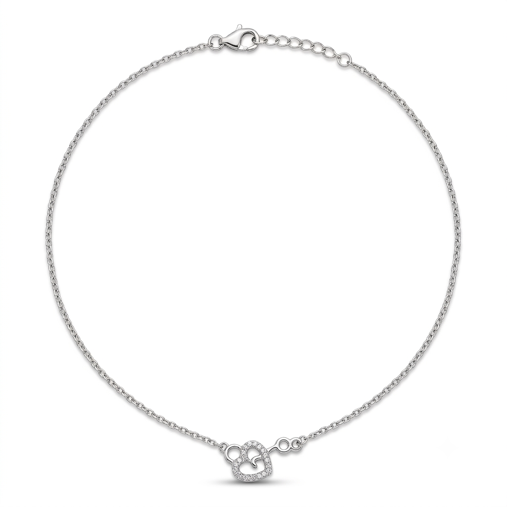 SYLVEXIA 925 Sterling Silver Heart Infinity CZ Necklace for Women