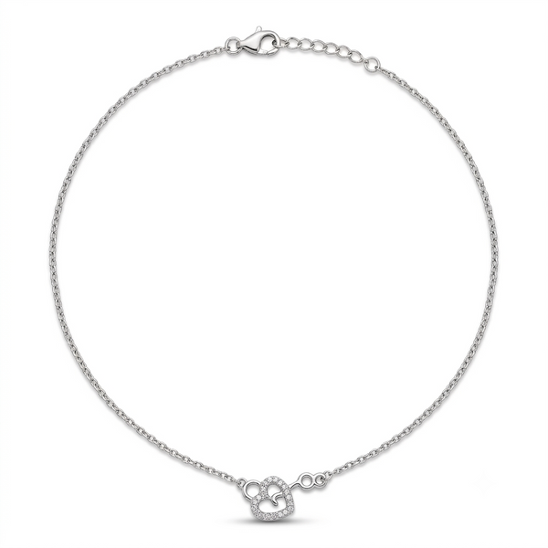 SYLVEXIA 925 Sterling Silver Heart Infinity CZ Necklace for Women