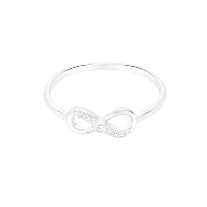 925 Sterling Silver Infinity Ring with Sparkling Crystal Accent