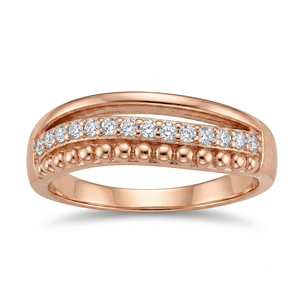 925 Strelling silver Rose Gold Ring For Women