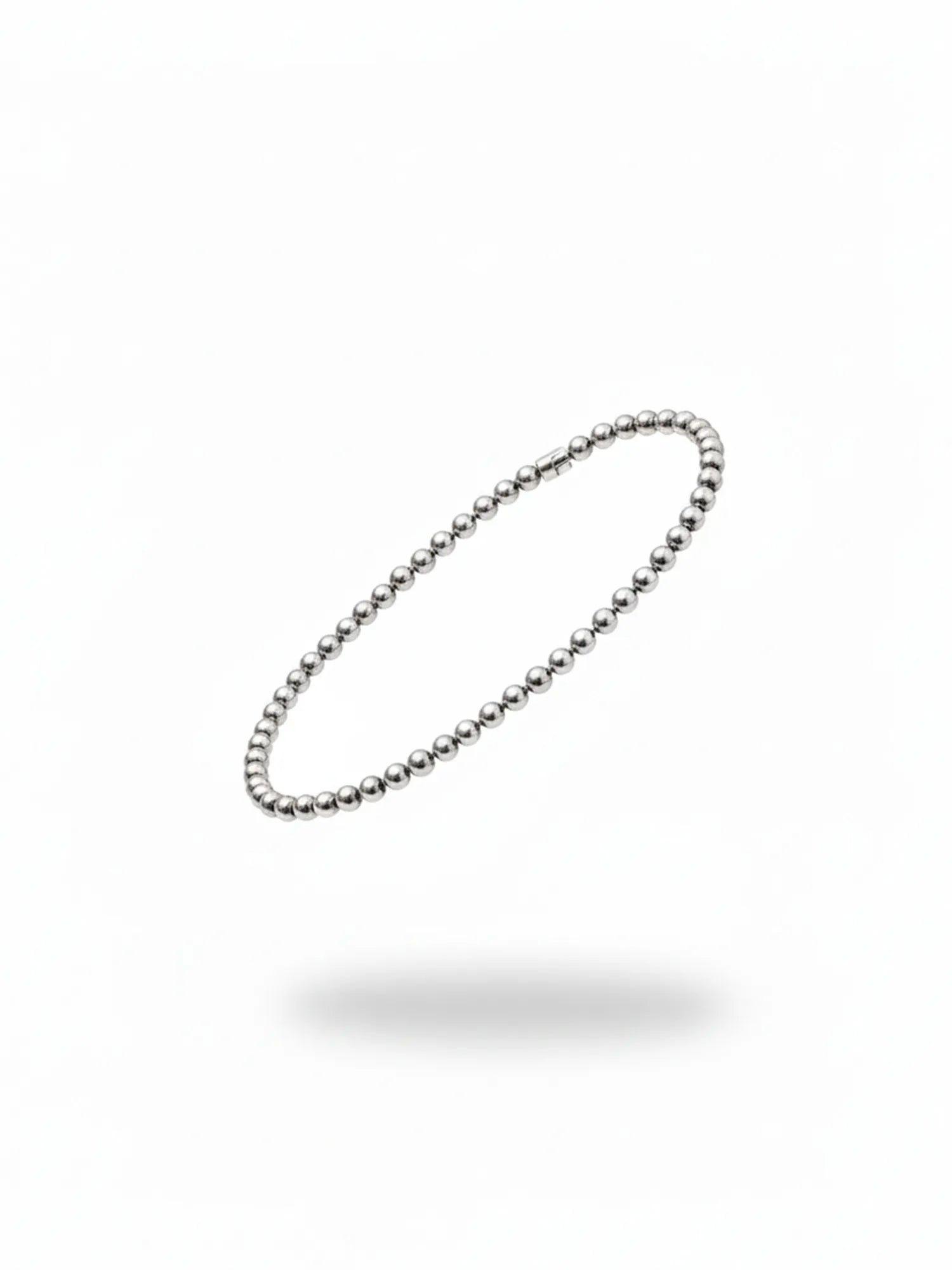 Sylvexia Men’s Silver Beaded Chain Bracelet