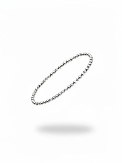 Sylvexia Men’s Silver Beaded Chain Bracelet