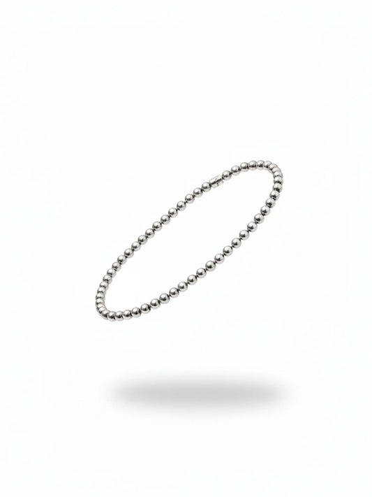 Sylvexia Men’s Silver Beaded Chain Bracelet