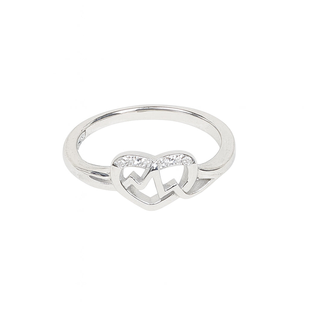 925 Sterling Silver Heart CZ Promise Ring for Women