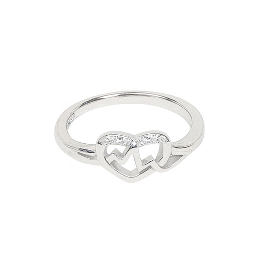 925 Sterling Silver Heart CZ Promise Ring for Women