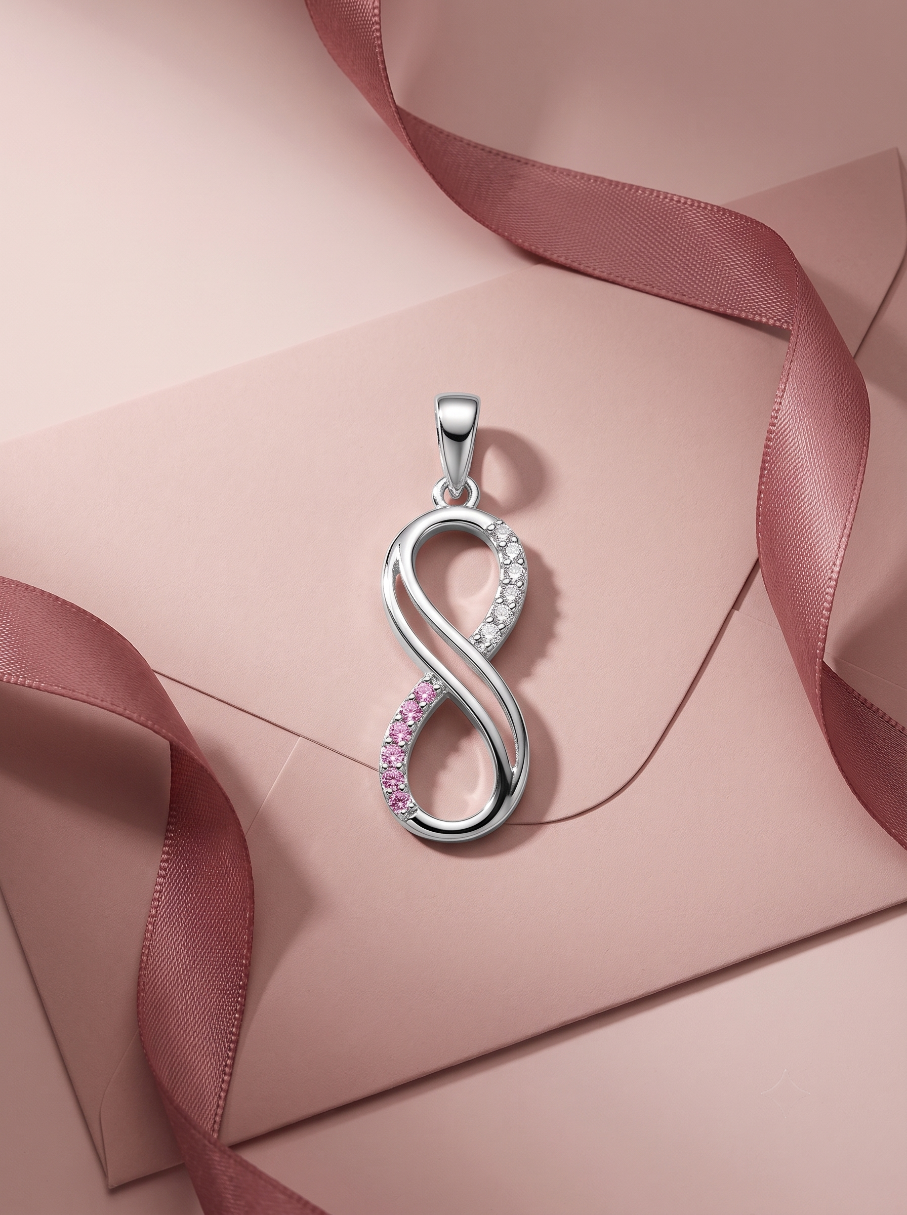 SYLVEXIA 925 Sterling Silver Infinity CZ Pendant for Women