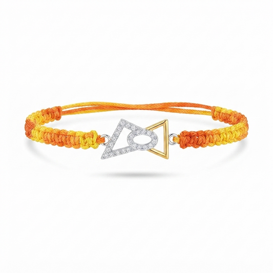 Sylvexia 925 Sterling Silver Geometric Triangle Rakhi