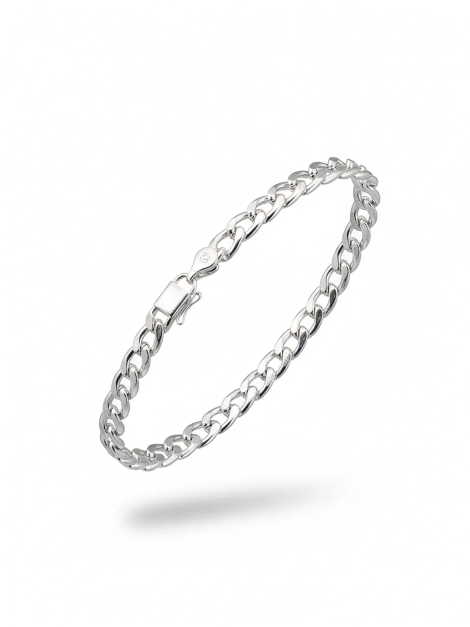 Sylvexia Men’s Silver Classic Link Chain Bracelet